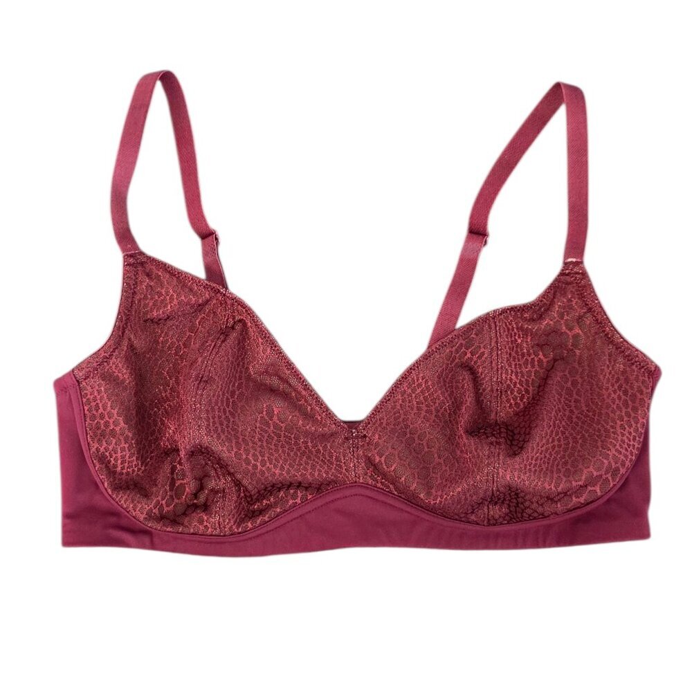 knix Burgundy Lace Wireless Bra